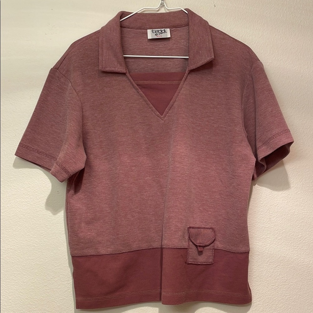 Vintage Maroon Short Sleeve Polo Shirt